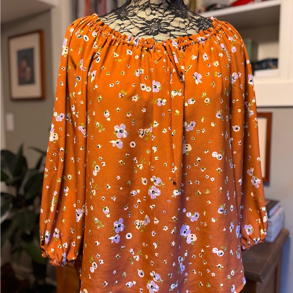 Sanctuary Orange Floral Blouse
